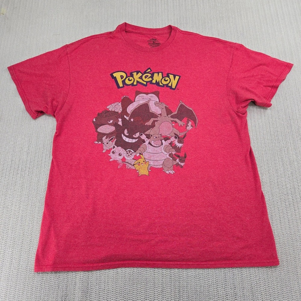 Pokemon Shirt Mens Extra Large Red Graphic Nintendo Charizard Pikachu
